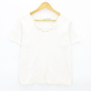 Vintage Maxwell Jason T-shirt Top Women's Casual White Short Sleeve Pullover M